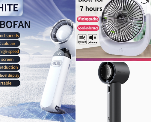 Portable mini fan that have must for eveyone. cover photo collage