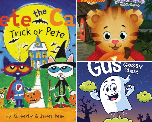 Halloween books for kids cover photo collage