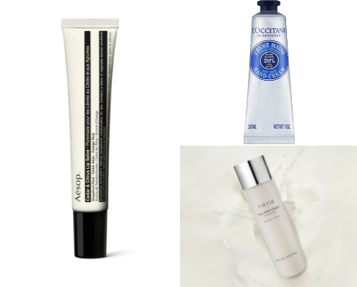 Products for winter and dry skin cover photo collage
