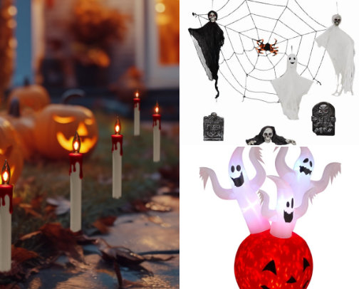 Spooky Outdoor Halloween Decorations to Transform Your Yard 👻🎃 cover photo collage
