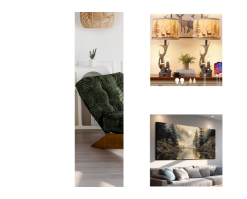 MAXYOYO Accent Chair with Ottoman cover photo collage