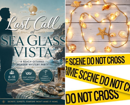 Host a Beach House Murder Mystery cover photo collage