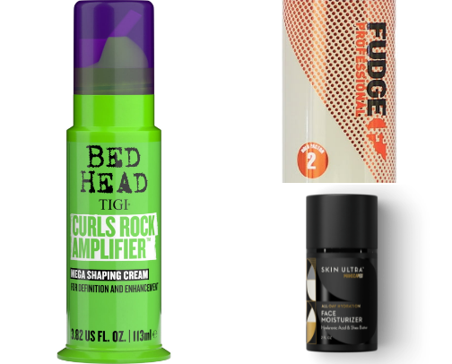 Cream and hair products cover photo collage