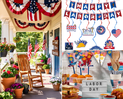 Labor Day Decor cover photo collage