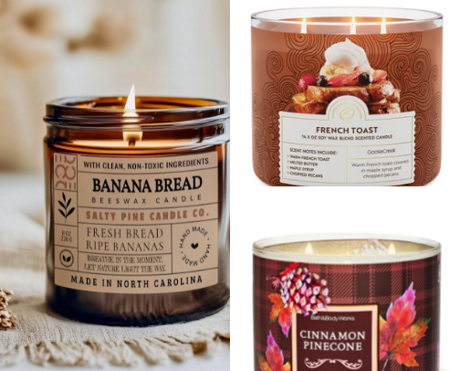 Scents of comfort - cozy candle favorites cover photo collage