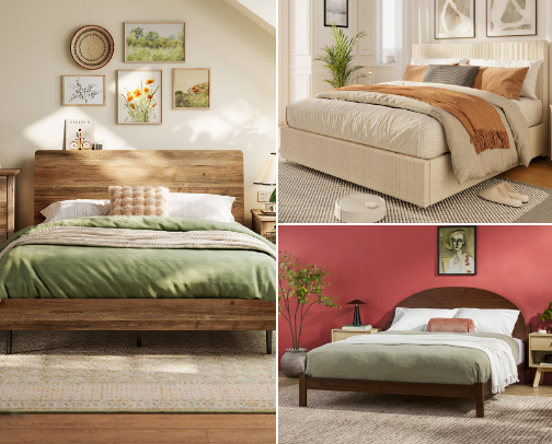 Cozy neutral room mood board cover photo collage