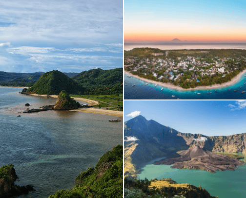 Recommendations for tourist attractions on Lombok Island | Indonesia cover photo collage