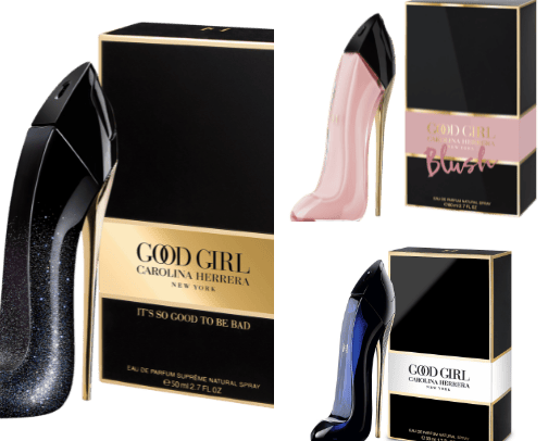 Carolina Herrera perfume collection cover photo collage