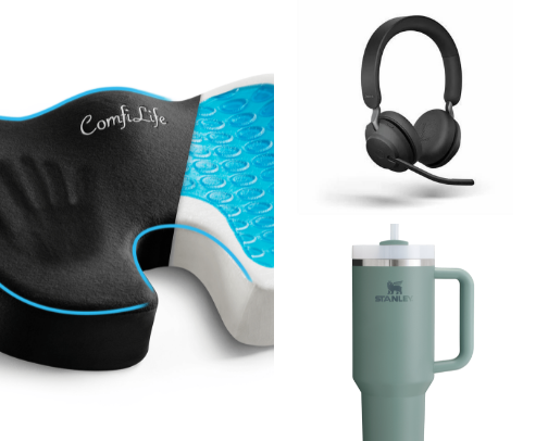 Work & Desk Essentials for Staying Focused All Day cover photo collage