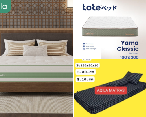 Novilla Kasur Pegas Pocket Triple Cooling System Ice Silk Memory Foam Springbed 30cm Bonus Bantal cover photo collage