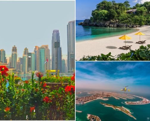 Tourist destination cover photo collage