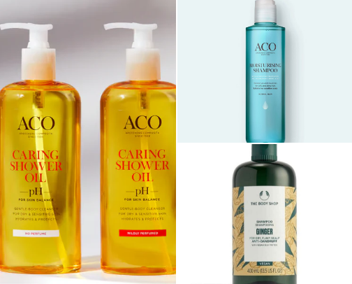 Soups and shampoos for oily, dry scalps and skin. cover photo collage