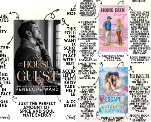 Roommate Adult Romance Book Recommendations 📚 cover photo collage