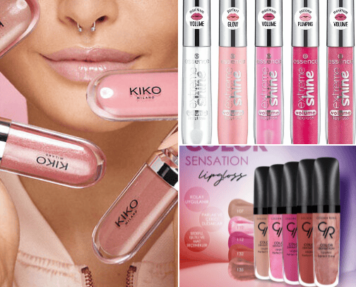Drugstore Lip gloss cover photo collage