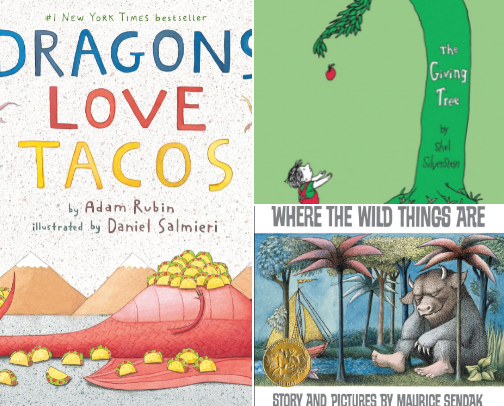 Children's books we loved through different ages cover photo collage