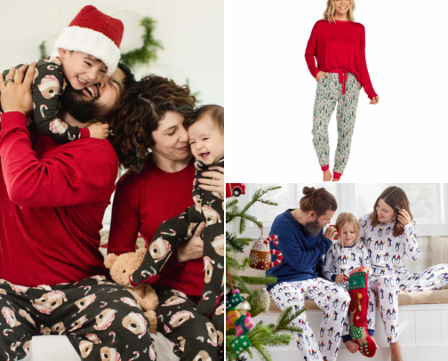 Matching Family Christmas Pajamas cover photo collage