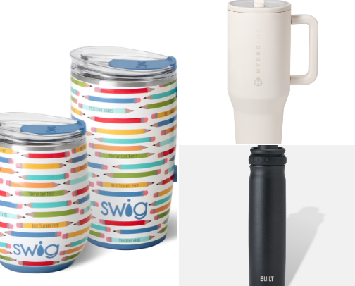 Cups and other comfort items cover photo collage