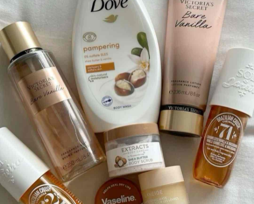 You want to smell like edible sweet vanilla & coconut 🥥🍦🥮🤎 ? Then include these products in your everything shower & thank me later 🤌🏻 cover photo collage