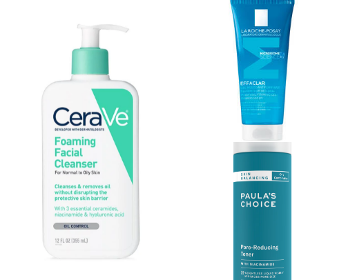 Oily skin care and products cover photo collage
