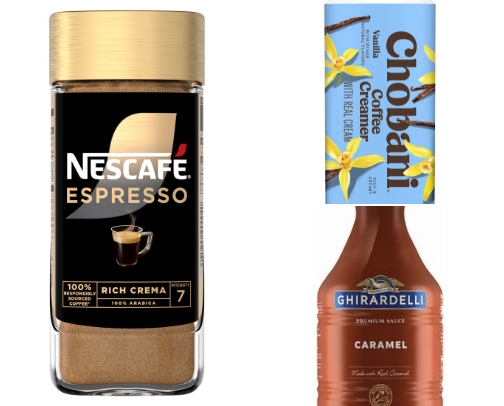 Essential products for at home iced coffee cover photo collage