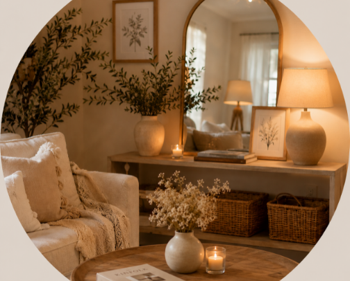 Warm and cozy home finds cover photo collage