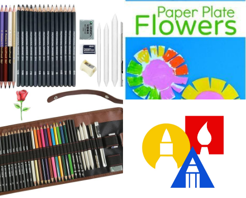 Art supplies cover photo collage