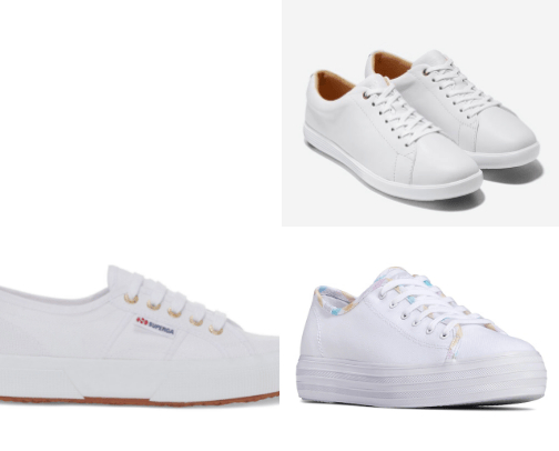 Wearing  white  sneakers is a popular  choice for many reasons. They are so versatile cover photo collage