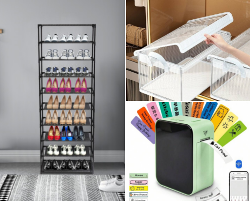 Decluttering benefits and strategies plus practical storage products cover photo collage