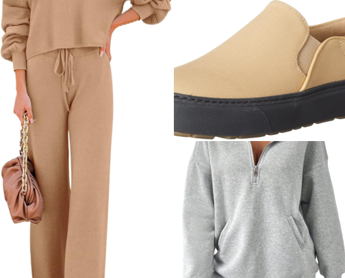 comfy but cute: midsize lounge & everyday outfits cover photo collage