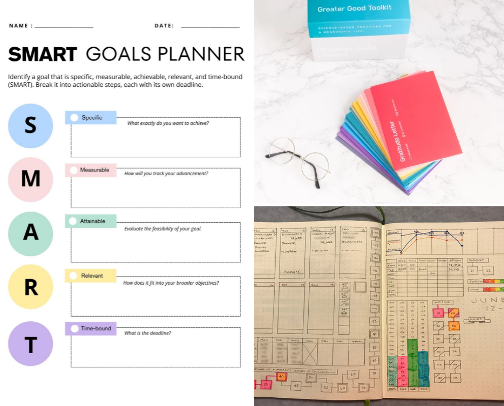 Achieve Your Goals: Curated Tools for Focus, Motivation, and Growth” cover photo collage