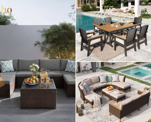 Patio & Garden Finds: Outdoor Decor, Furniture, Planters & Spring Garden Ideas cover photo collage