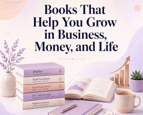 Books That Help You Grow in Business, Money, and Life cover photo collage