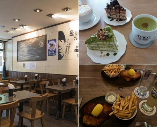 Favourite  Food, Cafés, Snacks spots & More ( Düsseldorf’s version ) 🍔🫕🍣🧁🍻 cover photo collage