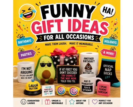 Funny Gift Ideas For All Occasions 😂 | Unique, Clever & Memorable Picks cover photo collage