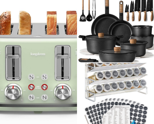 What you’ll find in my small space kitchen! cover photo collage