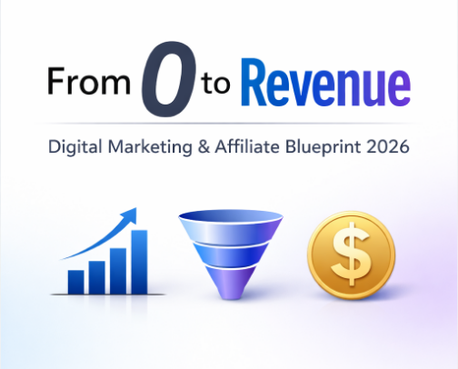 From 0 to Revenue: My Digital Marketing & Affiliate Blueprint (2026) cover photo collage