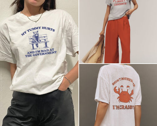 Fashionably Cheeky: Graphic Tees (and other accessories) with Personality cover photo collage