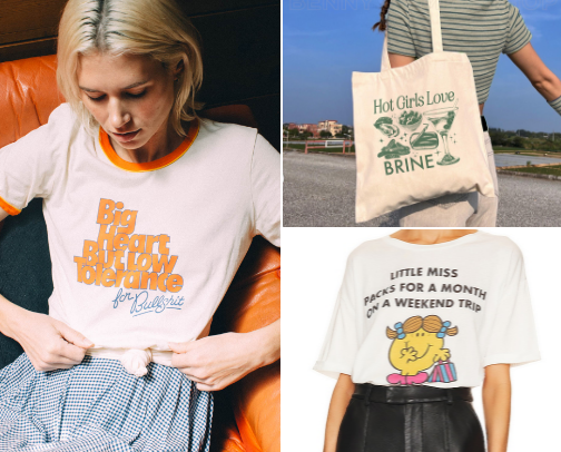 Fashionably Cheeky: Graphic Tees (and other accessories) with Personality cover photo collage
