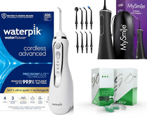 Healthy and white teeth toobox cover photo collage