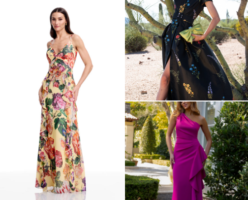 Evening gowns that wow without breaking the bank! cover photo collage