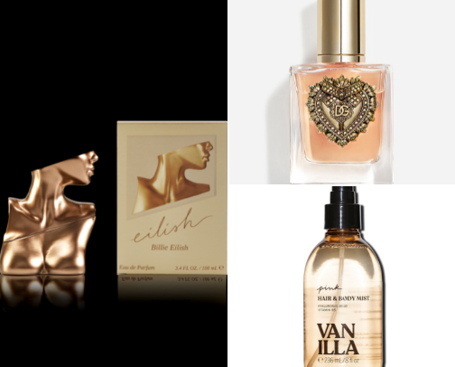 fragrances to be that girl. cover photo collage