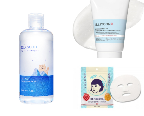 Polar night skincare routine: hydrating & barrier protecting products for cold nights! cover photo collage