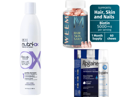 Hair loss effects women too. My go to list of growth products for women. cover photo collage