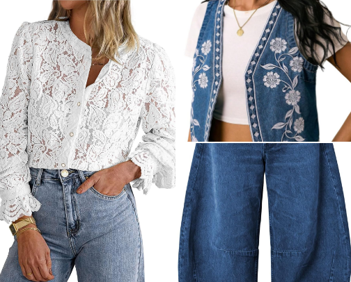 4 Lace Outfit Ideas I'm Loving This Season cover photo collage