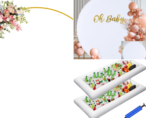 Party supplies and decor cover photo collage