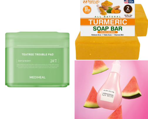 ✨4 Step Glowy Skincare routine✨ cover photo collage