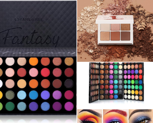 Eyeshadow palette lovers cover photo collage