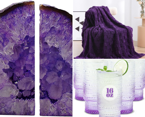 Purple, Marble & Mom Life cover photo collage