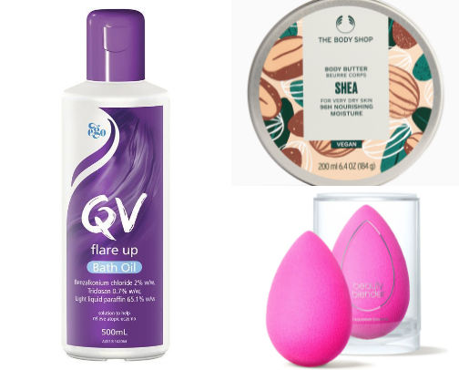 Beauty Products for Dry Skin cover photo collage