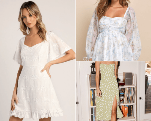 Spring Engagement Outfit Inspo cover photo collage